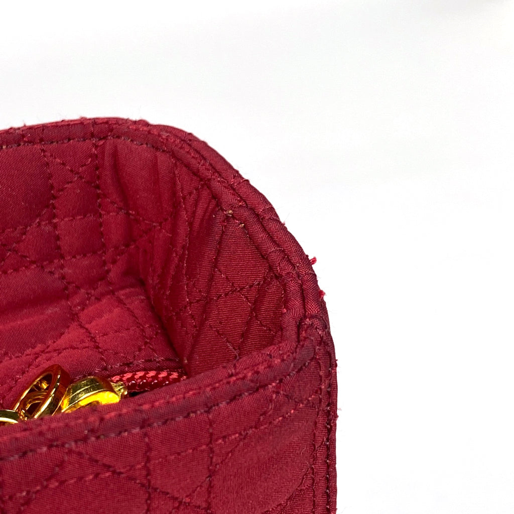 クリスチャンディオール レディディオール カナージュ ハンドバッグ ナイロンキャンバス レッド レディース 【中古】brbag
