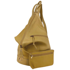 ロエベ アントン リュックサック アナグラム バックパック デイパック リュック レザー イエロー レディース 【中古】brbag