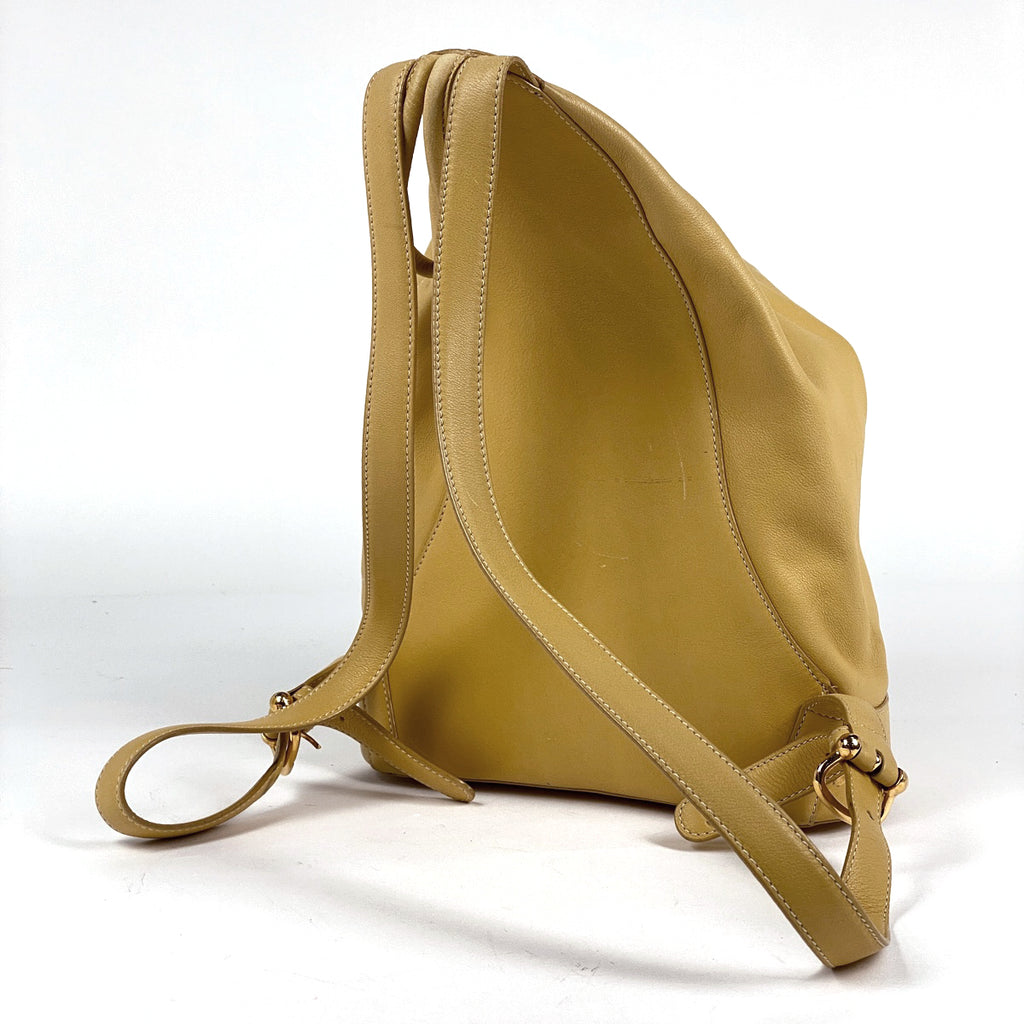 ロエベ アントン リュックサック アナグラム バックパック デイパック リュック レザー イエロー レディース 【中古】brbag