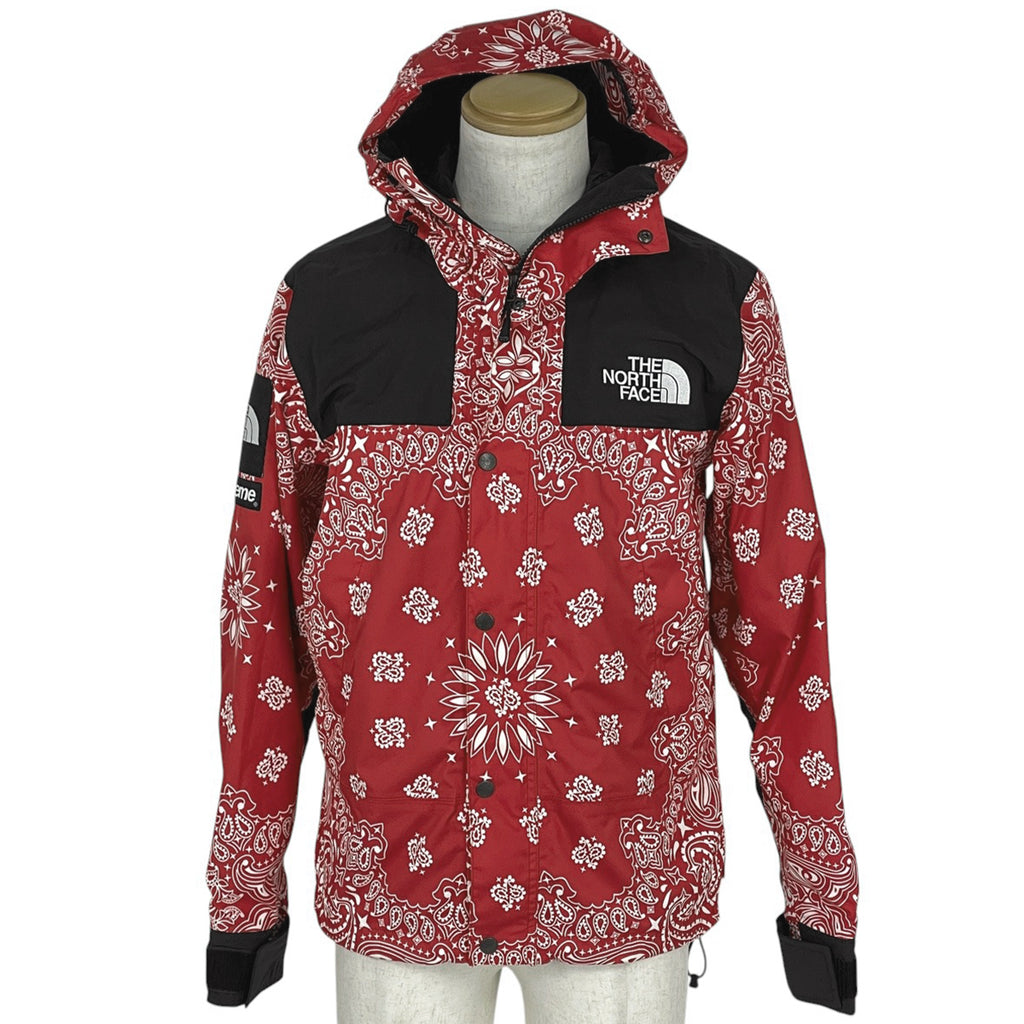ザ・ノースフェイス バンダナ マウンテンパーカ ジャケット Supreme シュプリーム アウター マウンテンパーカー レッド ブラック メンズ 【中古】brapp