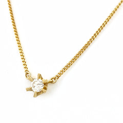 ダイヤモンド デザインネックレス YG イエローゴールド ペンダント ネックレス K18 750 ダイヤモンド レディース 【中古】nbjwl