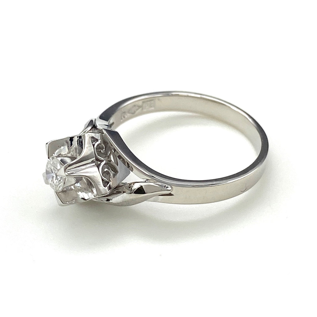 メレダイヤ デザインリング プラチナ 指輪 リング 9号 Pt900 ダイヤモンド レディース 【中古】nbjwl