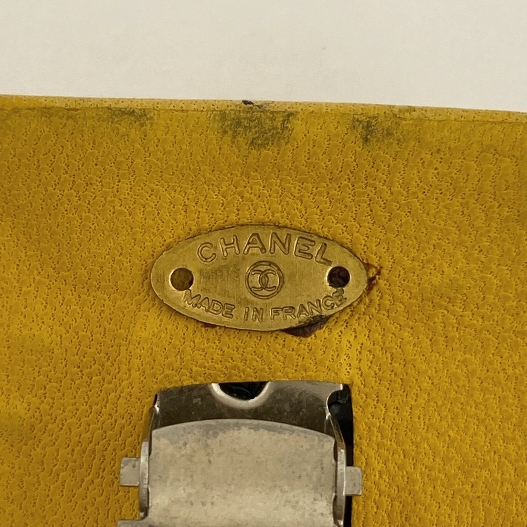 シャネル ココマーク バレッタ CCマーク 髪留め 髪飾り ヘアクリップ バレッタ レザー イエロー レディース 【中古】brbag