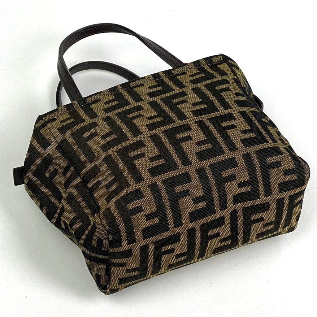 フェンディ ズッカ柄 ハンドバッグ ミニ ハンドバッグ キャンバス ブラウン 8N0000 レディース 【中古】brbag