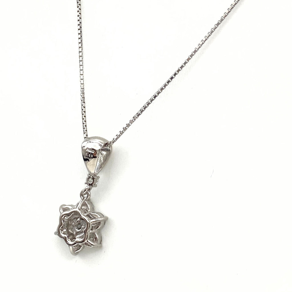 メレダイヤ デザインネックレス プラチナ ペンダント ネックレス Pt900 Pt850 ダイヤモンド レディース 【中古】nbjwl