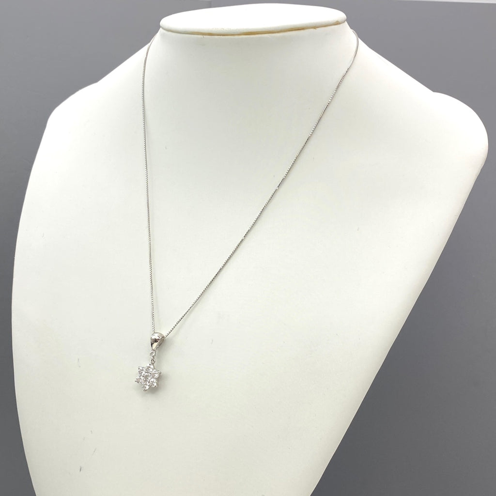 メレダイヤ デザインネックレス プラチナ ペンダント ネックレス Pt900 Pt850 ダイヤモンド レディース 【中古】nbjwl