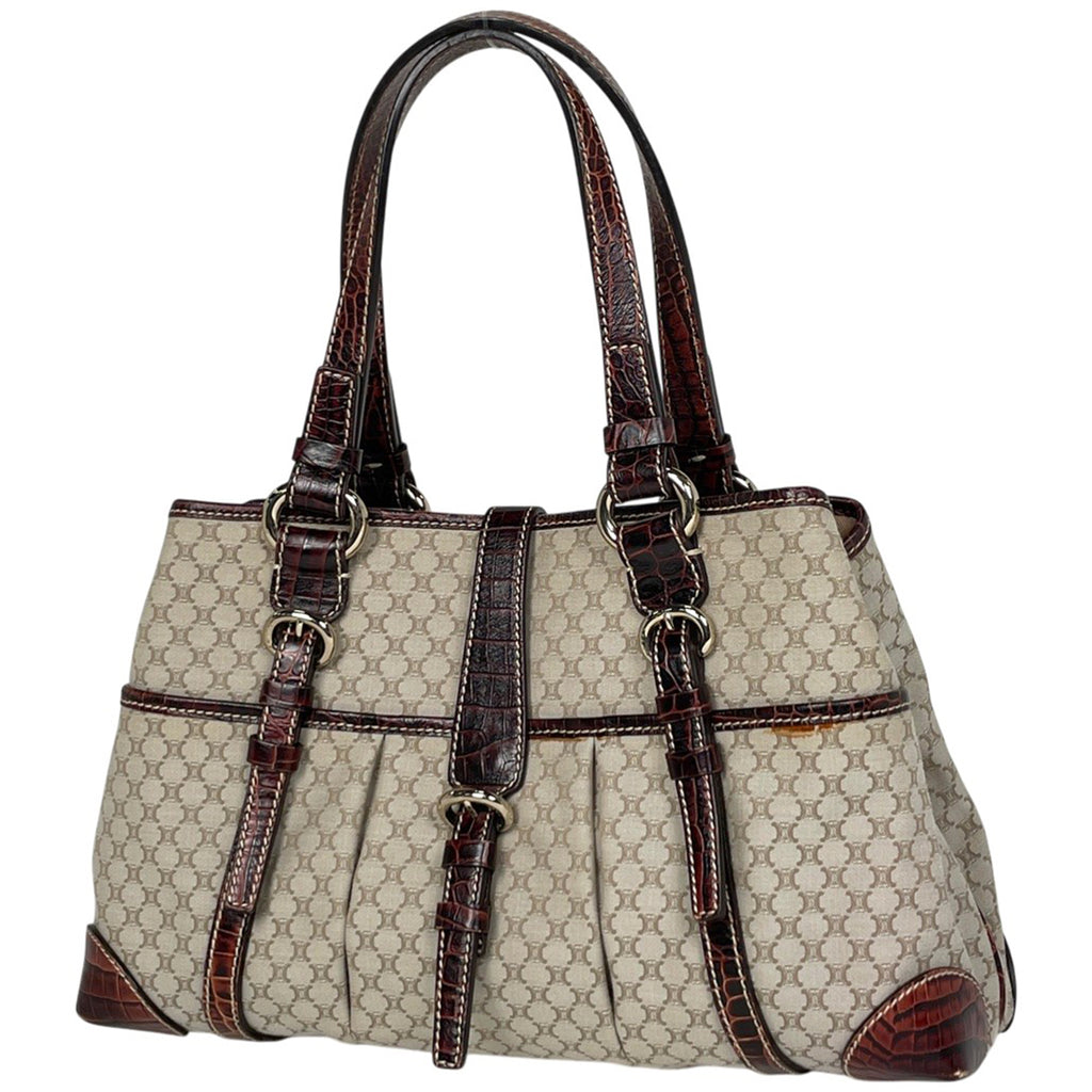 セリーヌ マカダム柄 トートバッグ ハンドバッグ トートバッグ キャンバス ブラウン レディース 【中古】brbag
