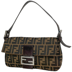 フェンディ ズッカ柄 マンマバケット ハンドバッグ ワンショルダー ショルダーバッグ キャンバス ブラウン レディース 【中古】brbag