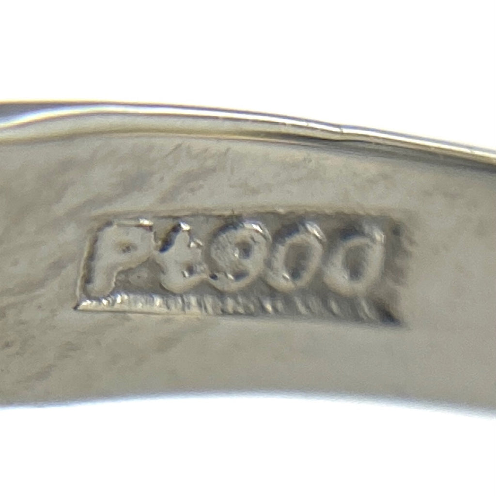 オパール デザインリング プラチナ 指輪 メレダイヤ リング 13.5号 Pt900 オパール ダイヤモンド レディース 【中古】nbjwl