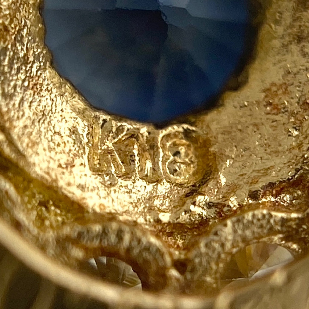 サファイア ペンダントトップ YG イエローゴールド メレダイヤ ペンダントトップ K18 サファイア ダイヤモンド レディース 【中古】nbjwl