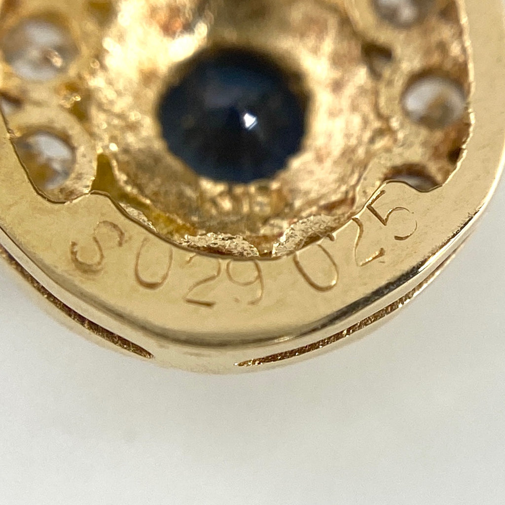 サファイア ペンダントトップ YG イエローゴールド メレダイヤ ペンダントトップ K18 サファイア ダイヤモンド レディース 【中古】nbjwl