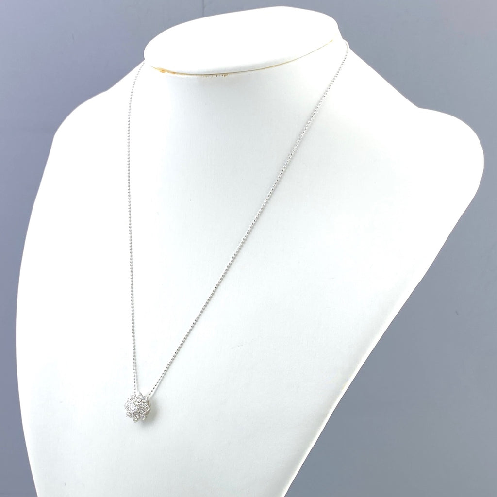 ダイヤモンド デザインネックレス プラチナ WG ホワイトゴールド ペンダント メレダイヤ ダイヤモンド ネックレス Pt950 K18 WG レディース 【中古】nbjwl