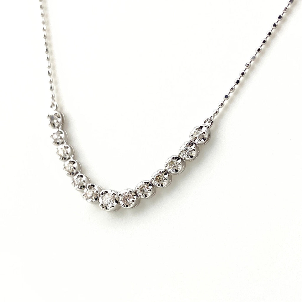 メレダイヤ デザインネックレス WG ホワイトゴールド ペンダント ネックレス K18 WG ダイヤモンド レディース 【中古】nbjwl