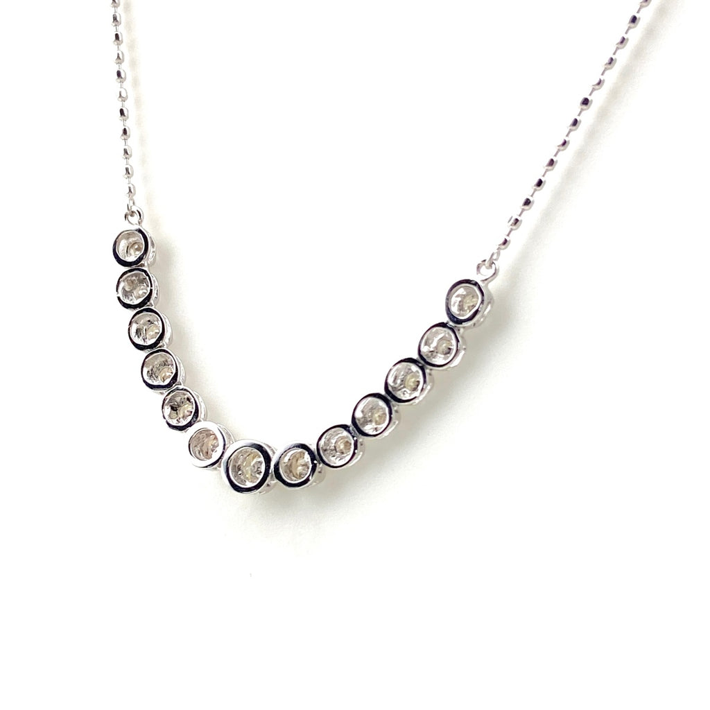 メレダイヤ デザインネックレス WG ホワイトゴールド ペンダント ネックレス K18 WG ダイヤモンド レディース 【中古】nbjwl