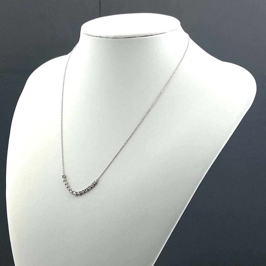 メレダイヤ デザインネックレス WG ホワイトゴールド ペンダント ネックレス K18 WG ダイヤモンド レディース 【中古】nbjwl