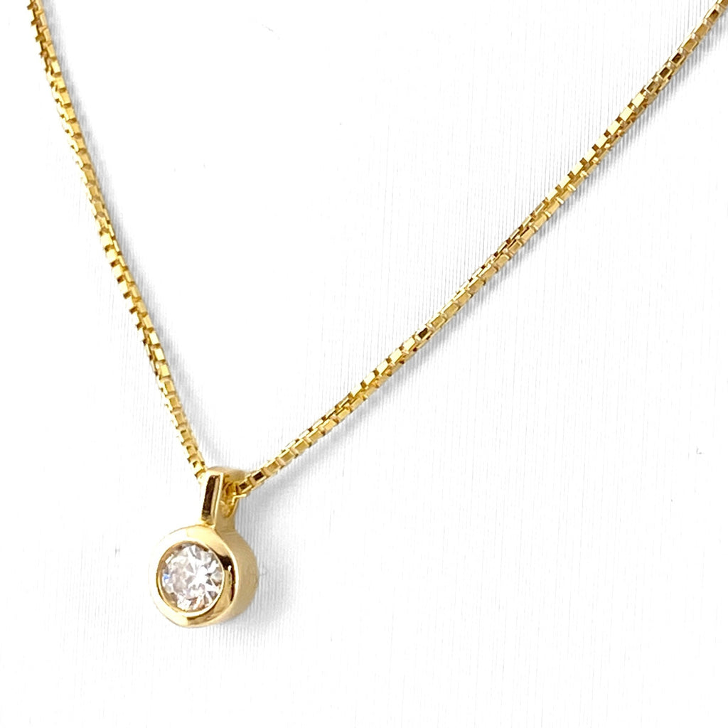 K18 YG ダイヤモンド ペンダント 0.18ct レディース 中古 nbjwl