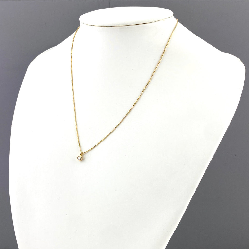 K18 YG ダイヤモンド ペンダント 0.18ct レディース 中古 nbjwl