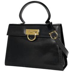 サルヴァトーレフェラガモ ガンチーニ ハンドバッグ 2WAY ショルダーバッグ ハンドバッグ レザー ブラック 2181 レディース 【中古】brbag