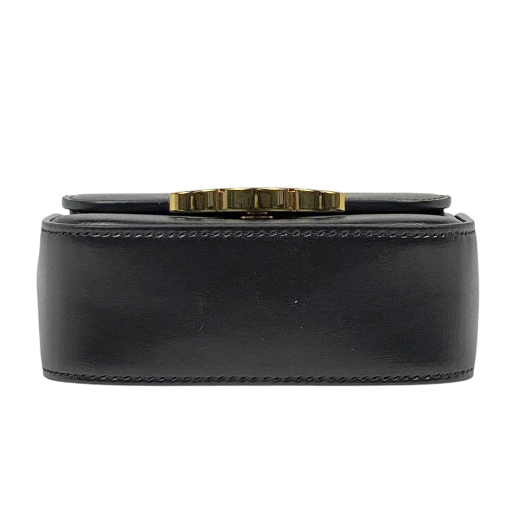 セリーヌ トリオンフ ミニ ショルダーバッグ 2WAY ポーチ ショルダーバッグ レザー ブラック レディース 【中古】brbag