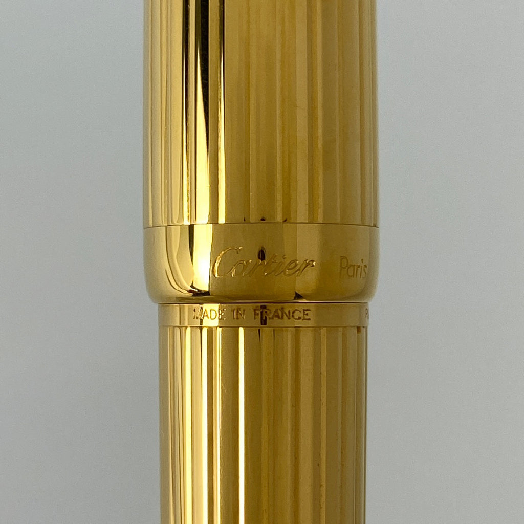 カルティエ ロゴ ボールペン 筆記具 文房具 ゴドロン ボールペン メタル ゴールド レディース 【中古】brbag