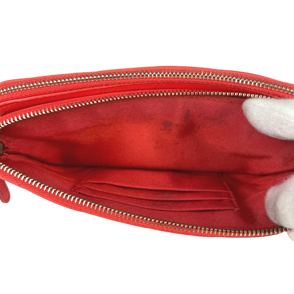 シャネル ココマーク チェーン ウォレット マトラッセ ショルダーバッグ レザー オレンジ レディース 【中古】brbag