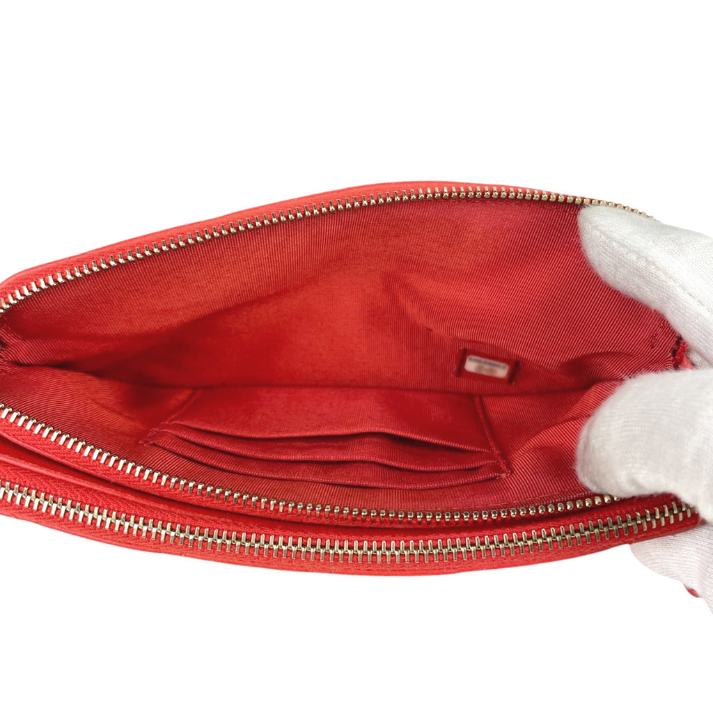 シャネル ココマーク チェーン ウォレット マトラッセ ショルダーバッグ レザー オレンジ レディース 【中古】brbag