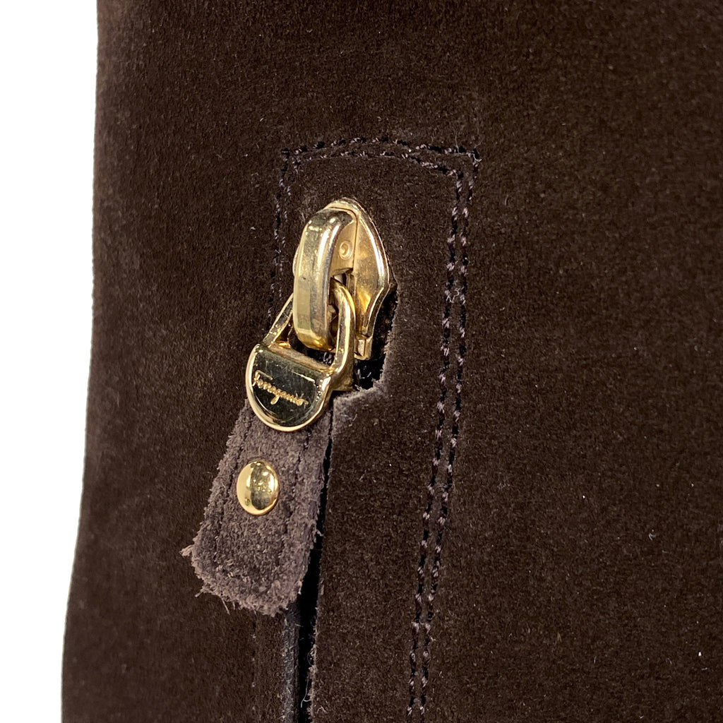 【希少】 サルヴァトーレ フェラガモ ガンチーニ スエード ムートン ブーツ サルバトーレフェラガモ Salvatore Ferragamo Shadi Gancini