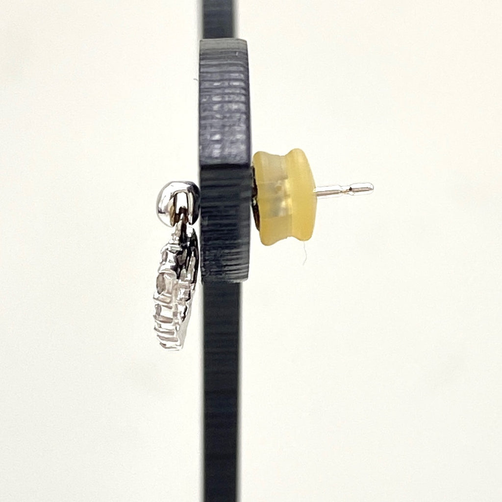 ハートモチーフ デザインピアス WG ホワイトゴールド メレダイヤ ダイヤモンド ピアス K18 K14 WG レディース 【中古】nbjwl