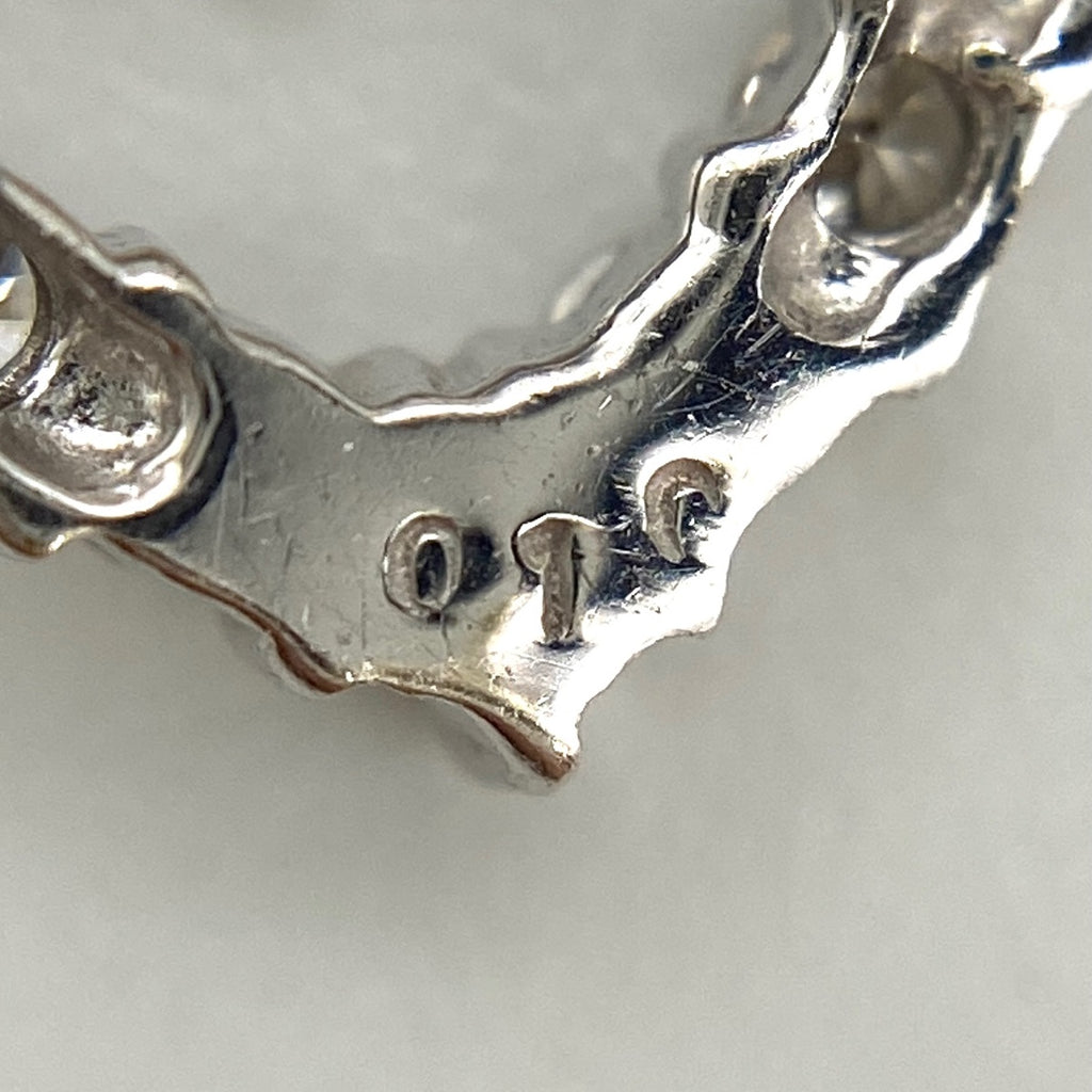 ハートモチーフ デザインピアス WG ホワイトゴールド メレダイヤ ダイヤモンド ピアス K18 K14 WG レディース 【中古】nbjwl