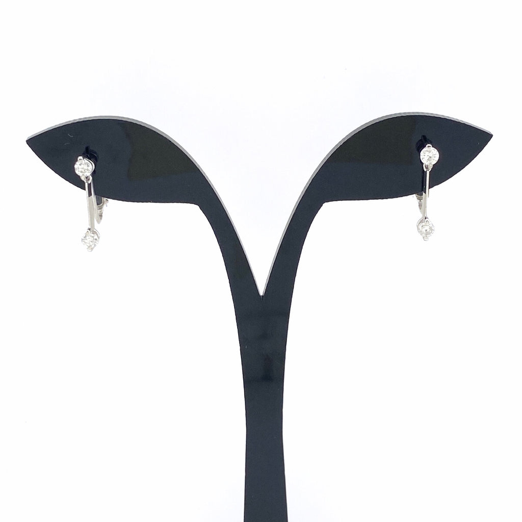 ダイヤモンド デザインイヤリング WG ホワイトゴールド イヤリング 16.7×2.9 K14 WG ダイヤモンド レディース 【中古】nbjwl