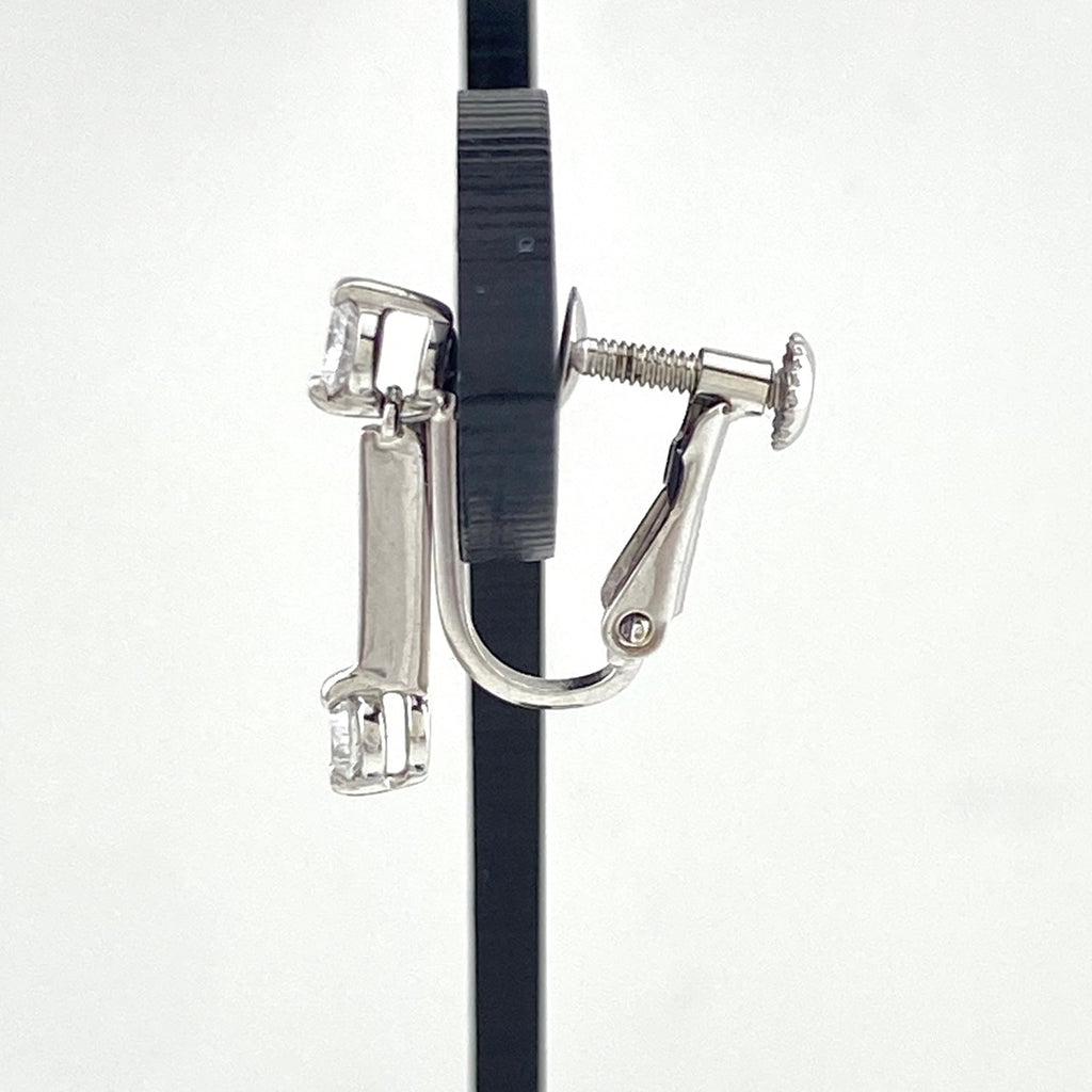 ダイヤモンド デザインイヤリング WG ホワイトゴールド イヤリング 16.7×2.9 K14 WG ダイヤモンド レディース 【中古】nbjwl