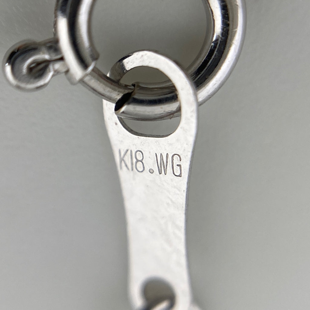 ハートモチーフ デザインネックレス WG ホワイトゴールド ペンダント メレダイヤ ネックレス K18 WG ダイヤモンド レディース 【中古】nbjwl