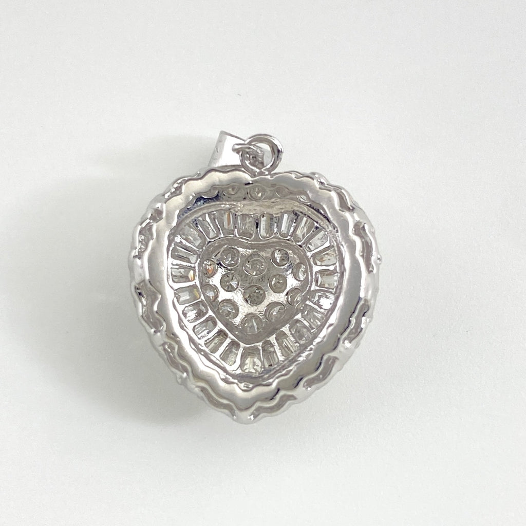 ハートモチーフ ペンダントトップ プラチナ メレダイヤ ペンダントトップ Pt900 ダイヤモンド レディース 【中古】nbjwl