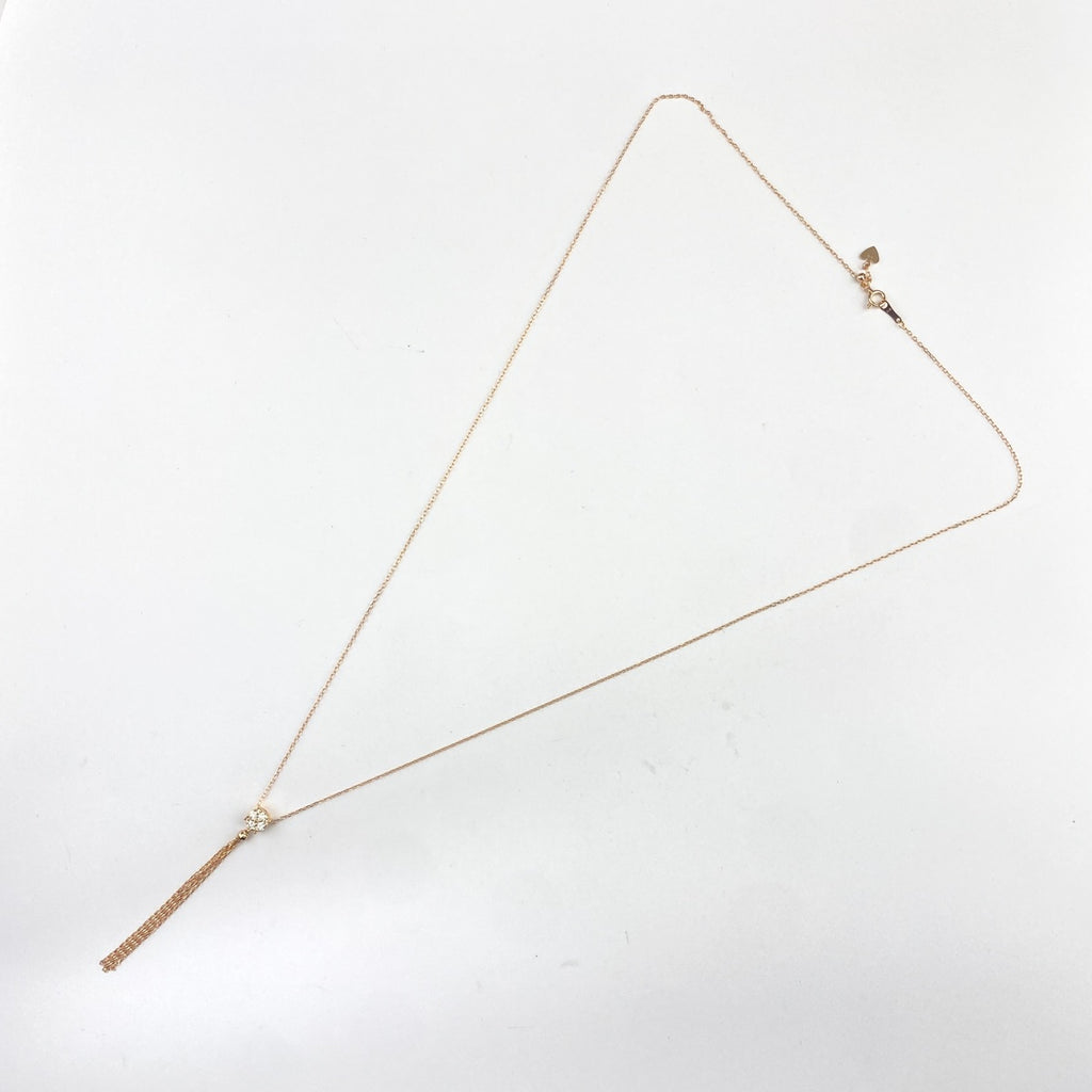 メレダイヤ デザインネックレス PG ピンクゴールド ペンダント ネックレス K18 ダイヤモンド レディース 【中古】nbjwl