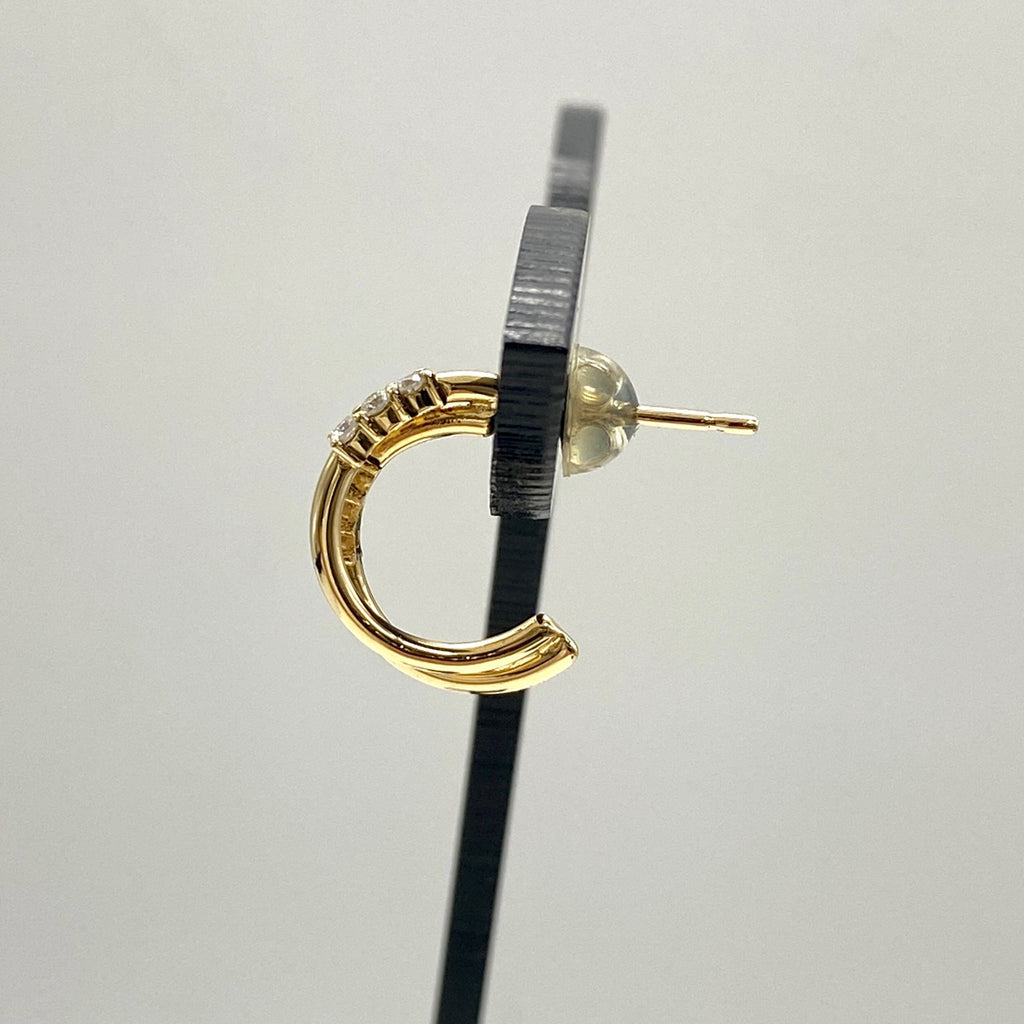 メレダイヤ デザインピアス YG イエローゴールド ピアス K18 ダイヤモンド レディース 【中古】nbjwl