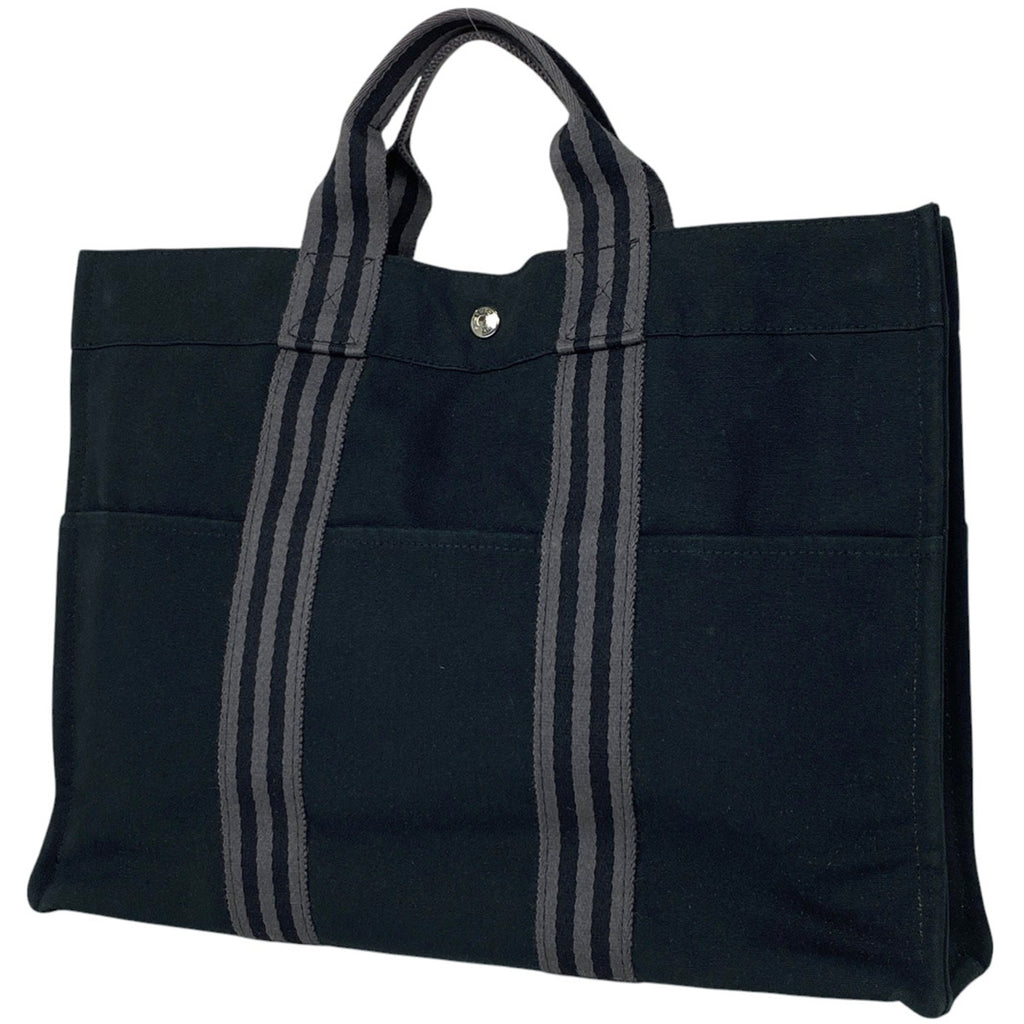 エルメス フールトゥ MM ハンドバッグ トートバッグ キャンバス ブラック レディース 【中古】brbag