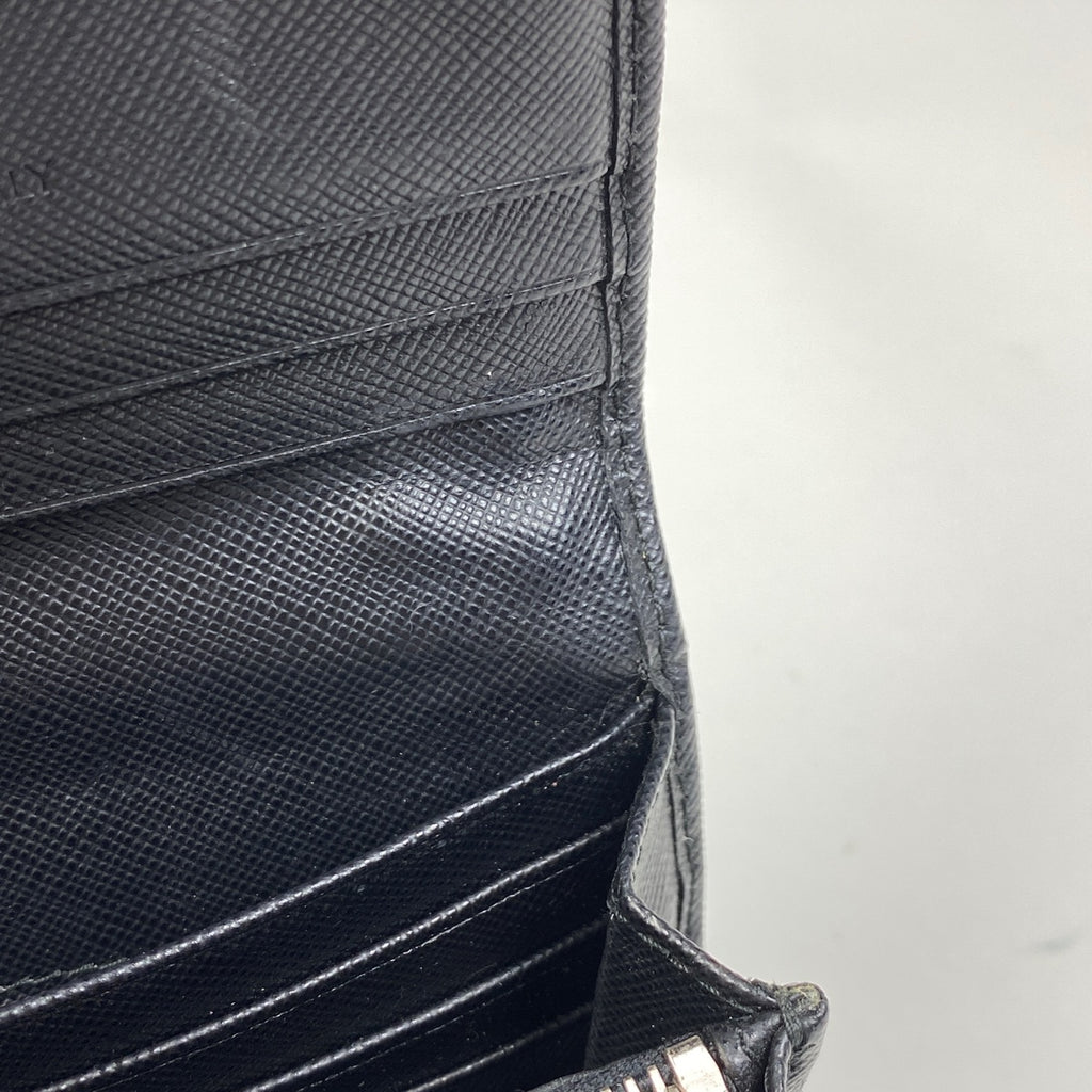 プラダ ロゴ 二つ折り 長財布 ラインストーン スタッズ 長財布 サフィアーノレザー ネロ(ブラック) 1MH132 レディース 【中古】brbag