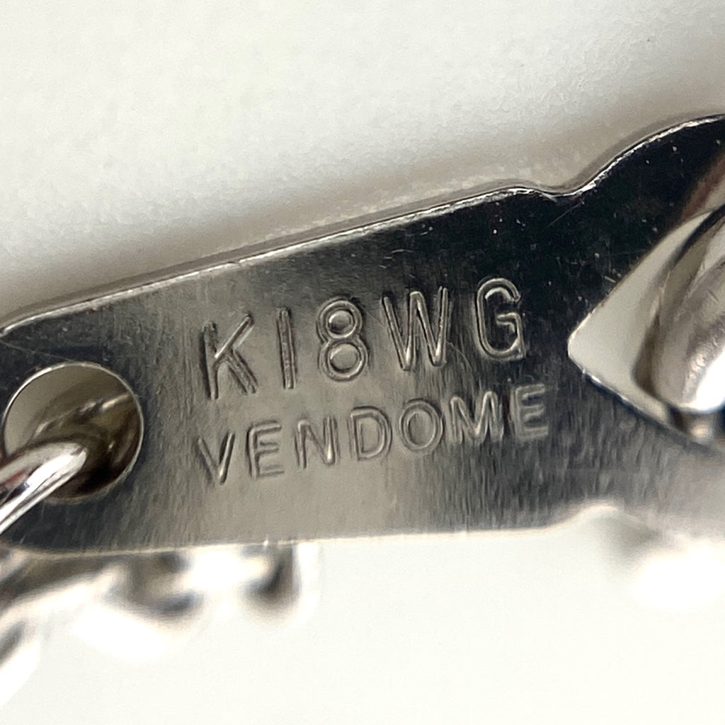 ヴァンドーム青山 ハートモチーフ デザインネックレス WG ホワイトゴールド ペンダント メレダイヤ ネックレス K18 WG ダイヤモンド レディース 【中古】brjwl