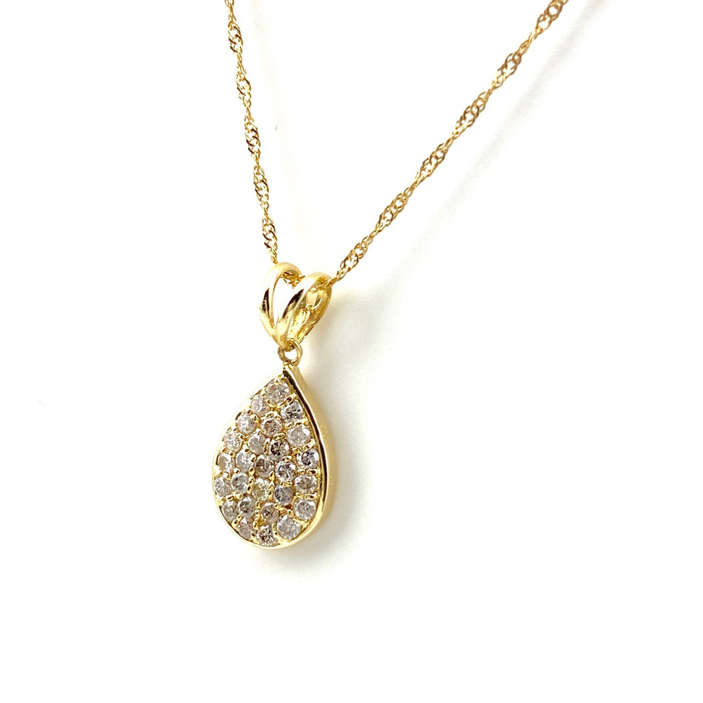 メレダイヤ デザインネックレス YG イエローゴールド ペンダント ネックレス K18 ダイヤモンド レディース 【中古】nbjwl