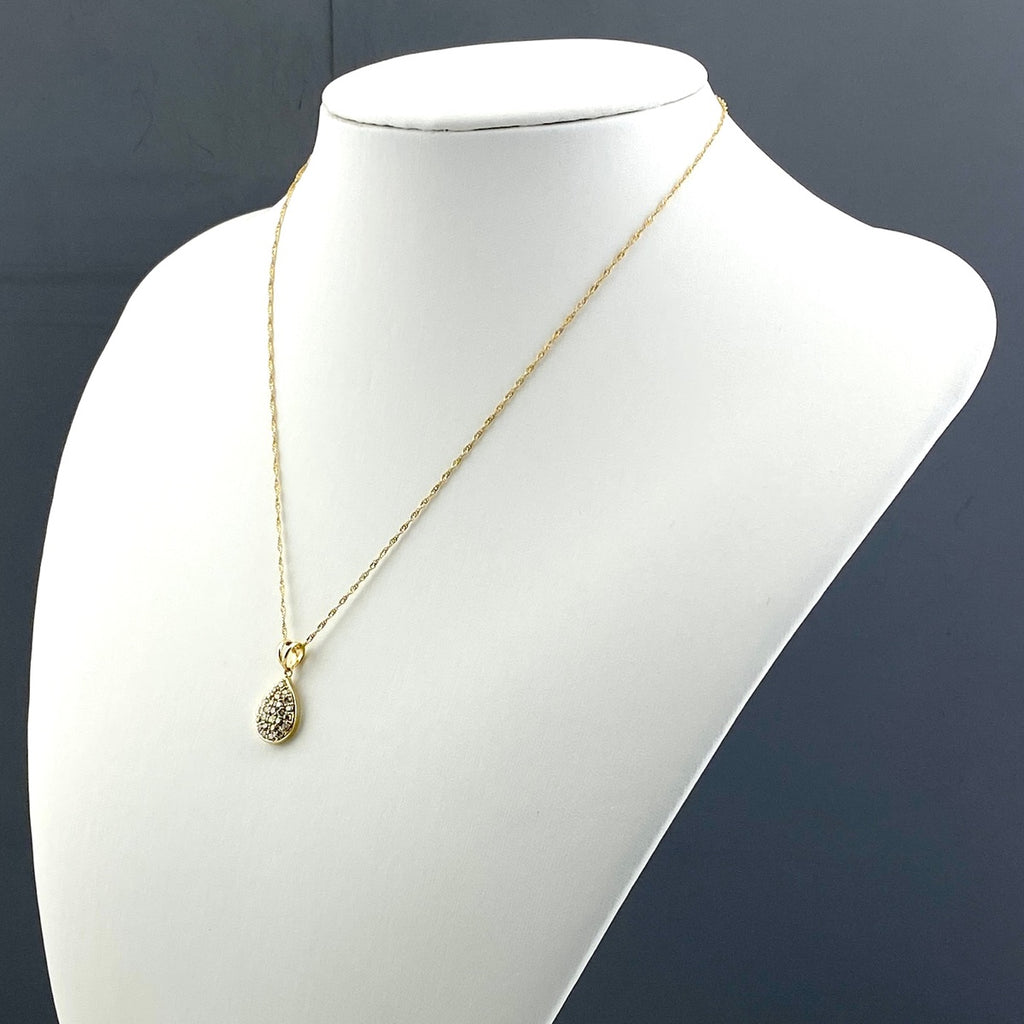 メレダイヤ デザインネックレス YG イエローゴールド ペンダント ネックレス K18 ダイヤモンド レディース 【中古】nbjwl