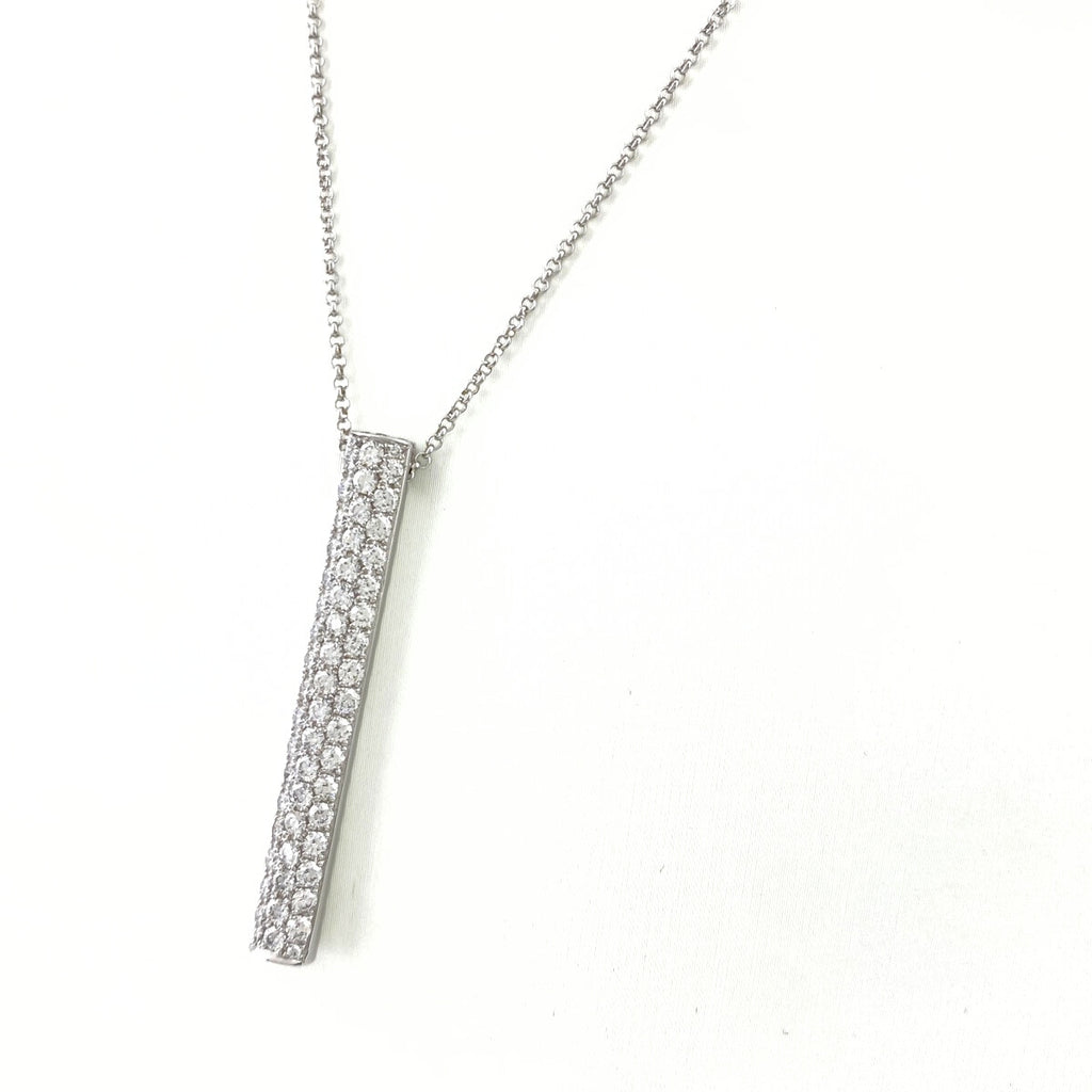 メレダイヤ デザインネックレス WG ホワイトゴールド ペンダント ネックレス K18 ダイヤモンド レディース 【中古】nbjwl