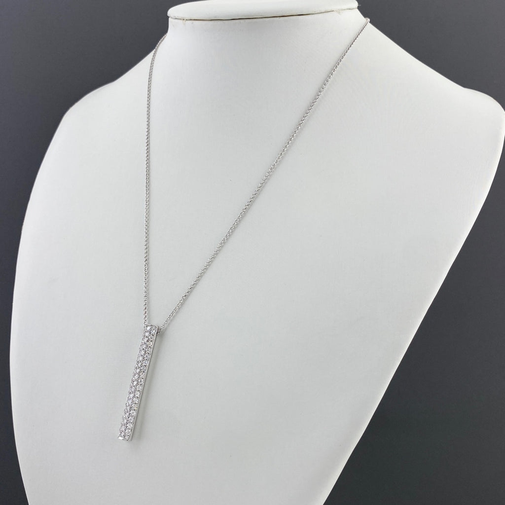 メレダイヤ デザインネックレス WG ホワイトゴールド ペンダント ネックレス K18 ダイヤモンド レディース 【中古】nbjwl