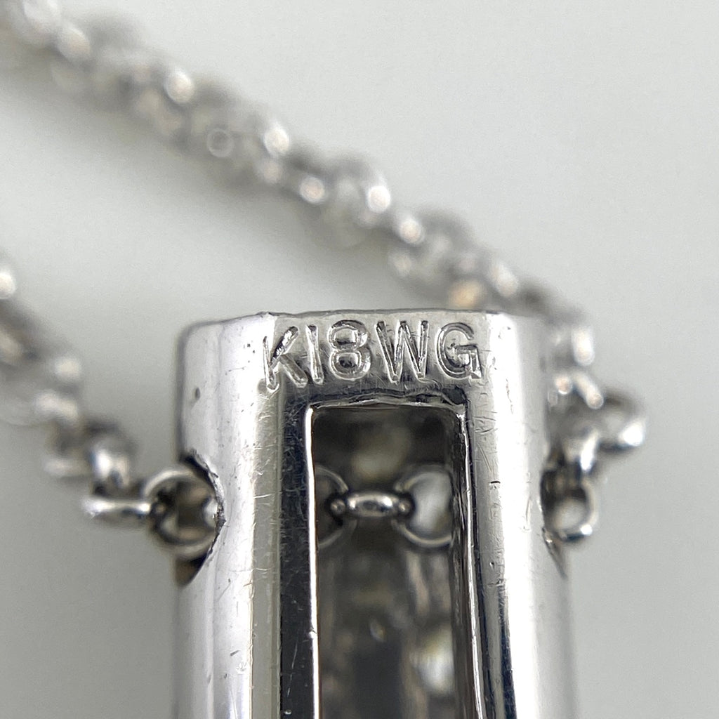 メレダイヤ デザインネックレス WG ホワイトゴールド ペンダント ネックレス K18 ダイヤモンド レディース 【中古】nbjwl