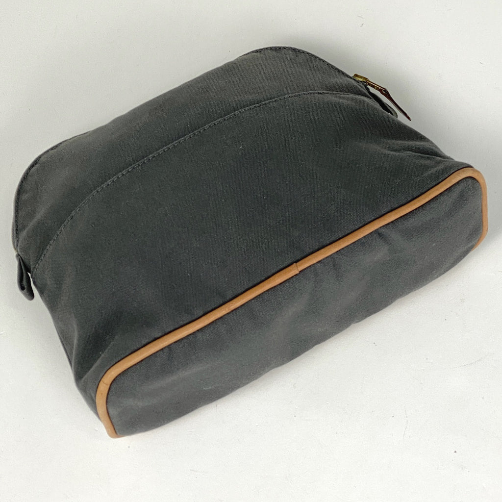 エルメス ボリード ポーチ MM メイクポーチ 小物入れ Hロゴ 化粧ポーチ キャンバス グレー レディース 【中古】brbag
