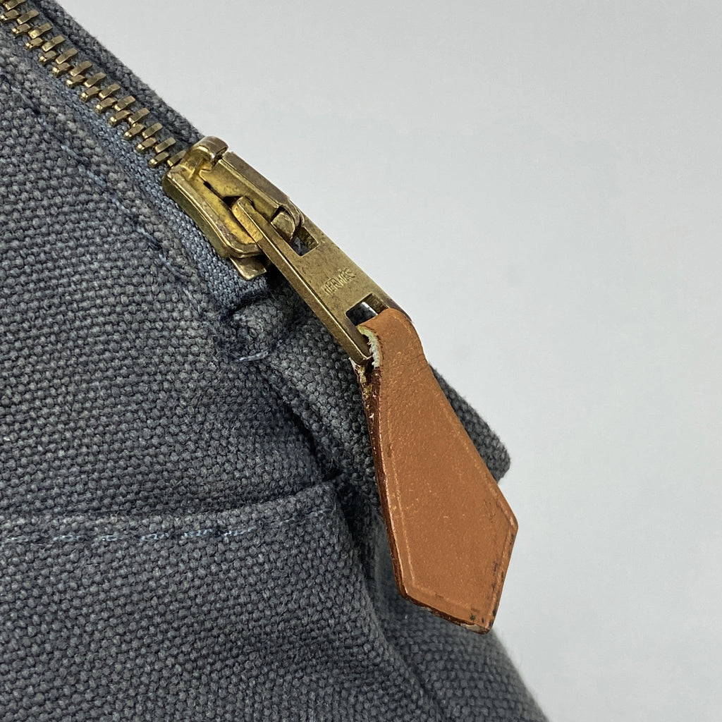 エルメス ボリード ポーチ MM メイクポーチ 小物入れ Hロゴ 化粧ポーチ キャンバス グレー レディース 【中古】brbag