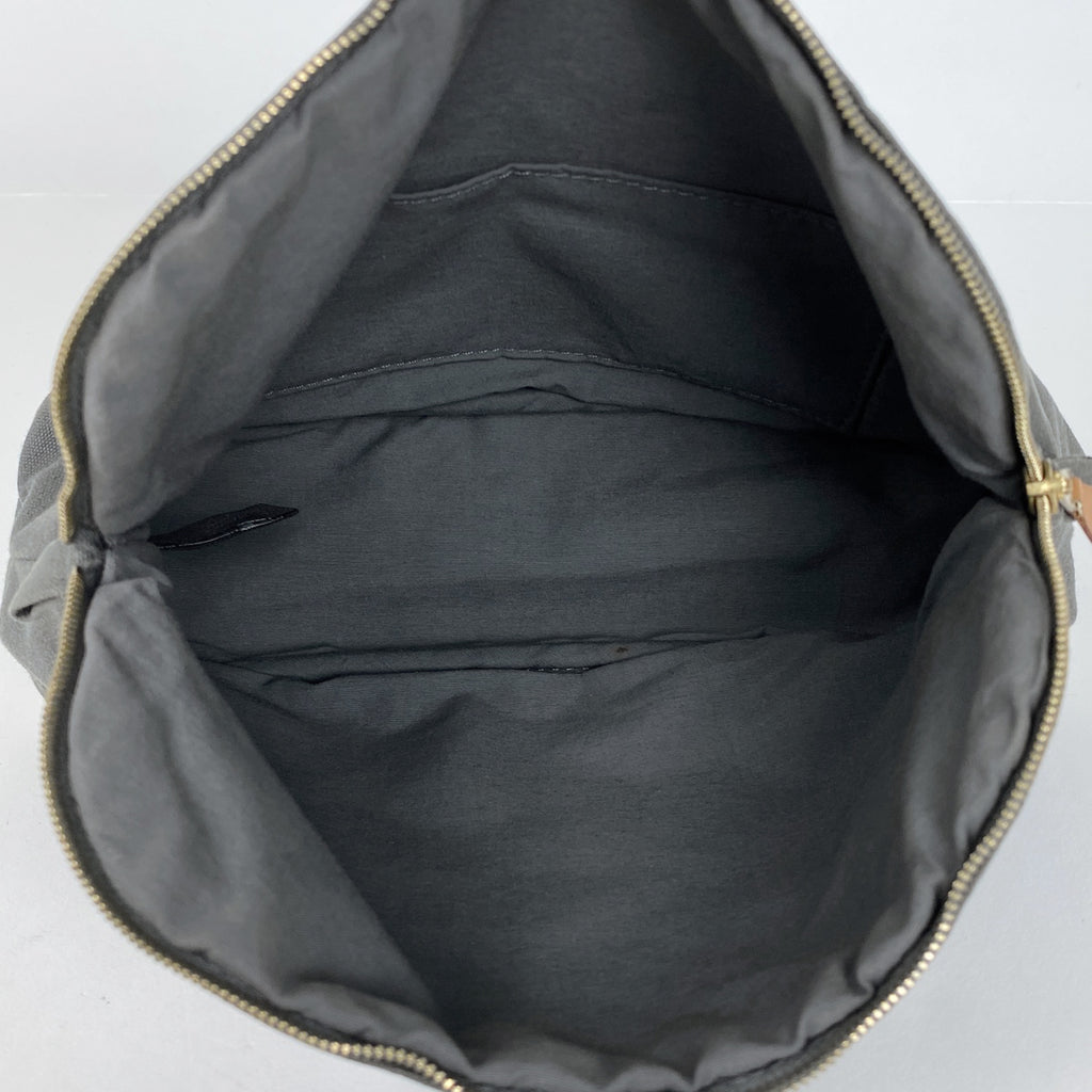 エルメス ボリード ポーチ MM メイクポーチ 小物入れ Hロゴ 化粧ポーチ キャンバス グレー レディース 【中古】brbag