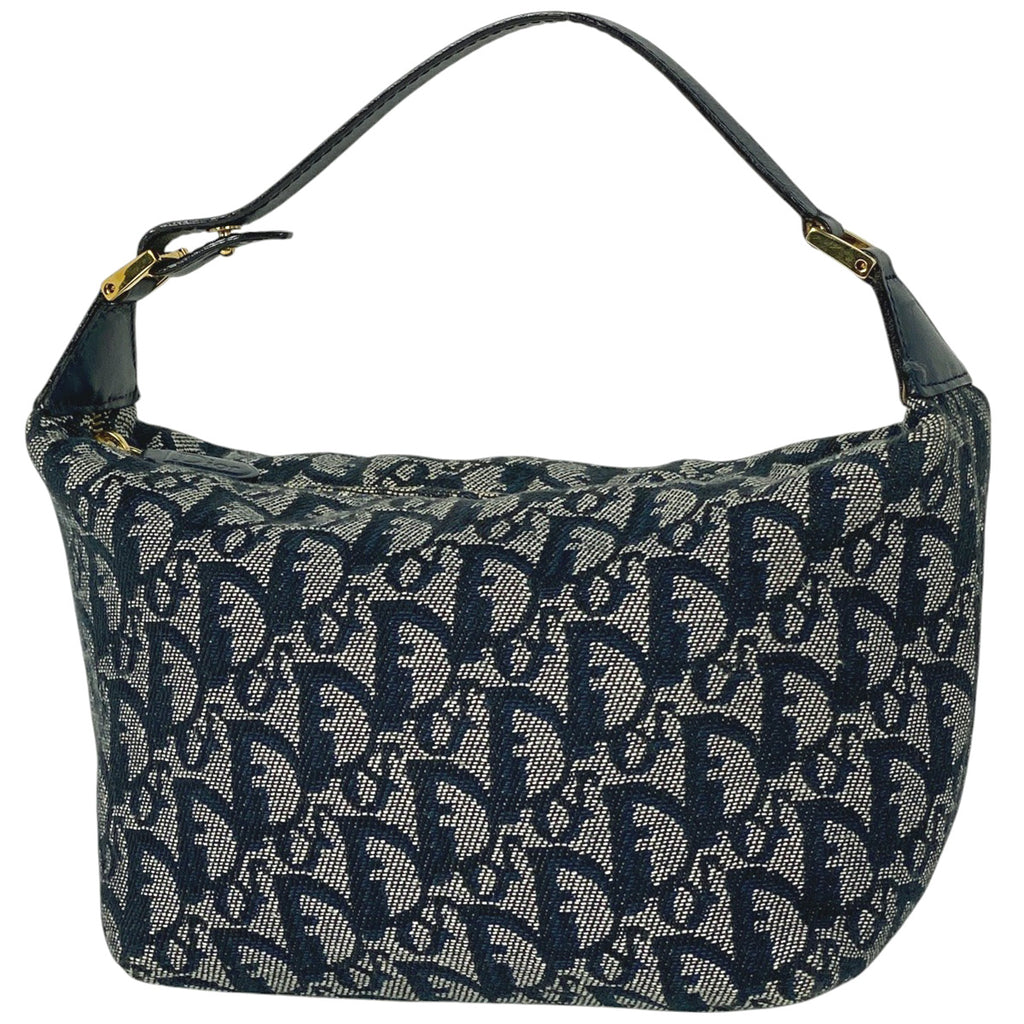 クリスチャンディオール トロッター柄 ハンドバッグ 手提げ ハンドバッグ キャンバス ネイビー レディース 【中古】brbag