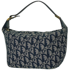 クリスチャンディオール トロッター柄 ハンドバッグ 手提げ ハンドバッグ キャンバス ネイビー レディース 【中古】brbag