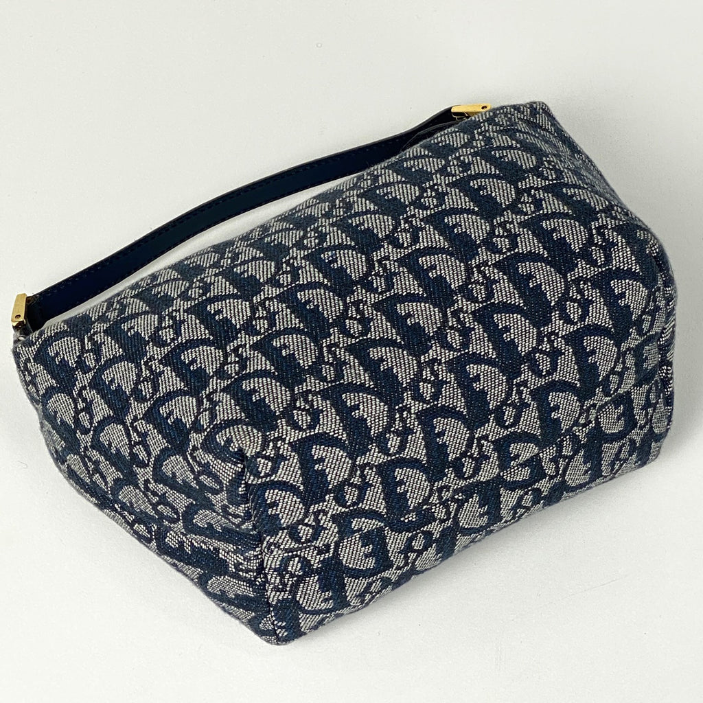 クリスチャンディオール トロッター柄 ハンドバッグ 手提げ ハンドバッグ キャンバス ネイビー レディース 【中古】brbag
