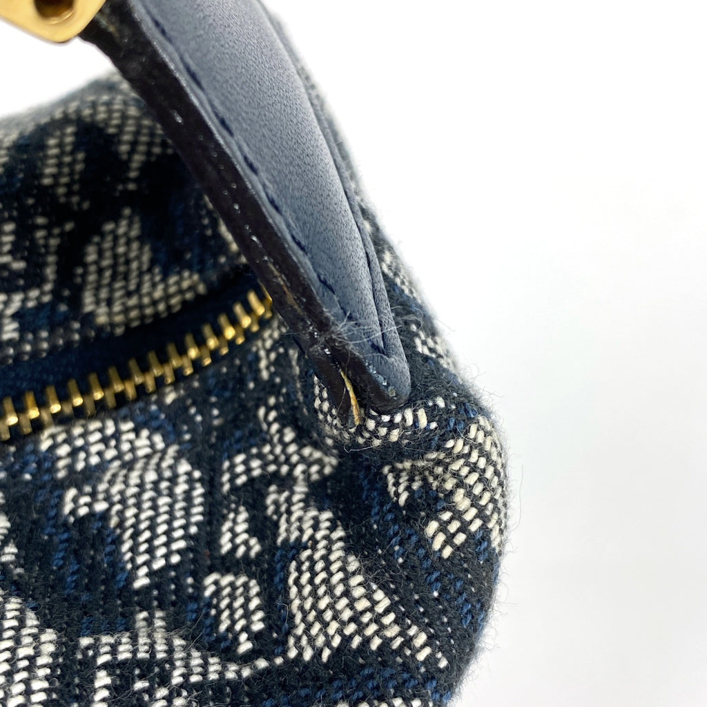 クリスチャンディオール トロッター柄 ハンドバッグ 手提げ ハンドバッグ キャンバス ネイビー レディース 【中古】brbag